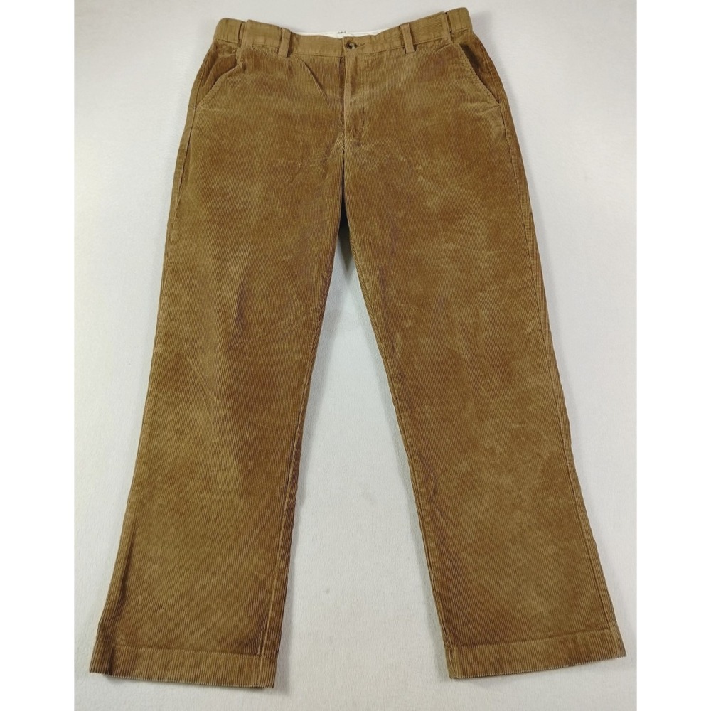 L.L. Bean Country Corduroy Pants Mens 38x32 Brown Pinwale Standard Preppy Casual